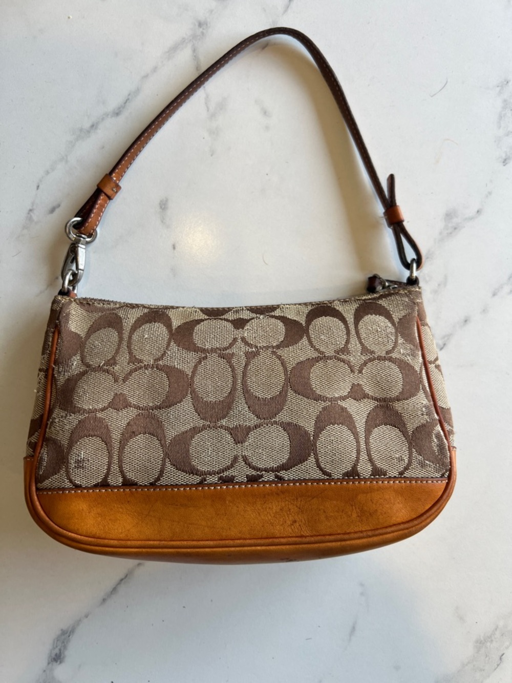 Coach Vintage 1992 Brown Signature Canvas Purse With FLAWS!